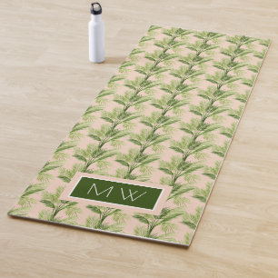 Palme-Muster des Monogramm- Innender oasen- Yogamatte