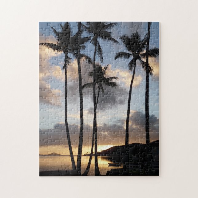 Palme-Silhouetten in Hawaii Puzzle (Vertikal)