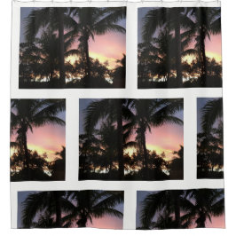Palme-Sonnenuntergang Duschvorhang