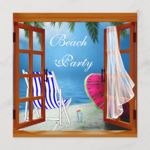 Palme-Strand-erwachsenes Strand-Party Einladung