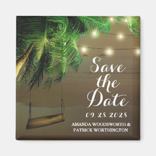 Palme-Strand-Licht-Save the Date Magneten Magnet