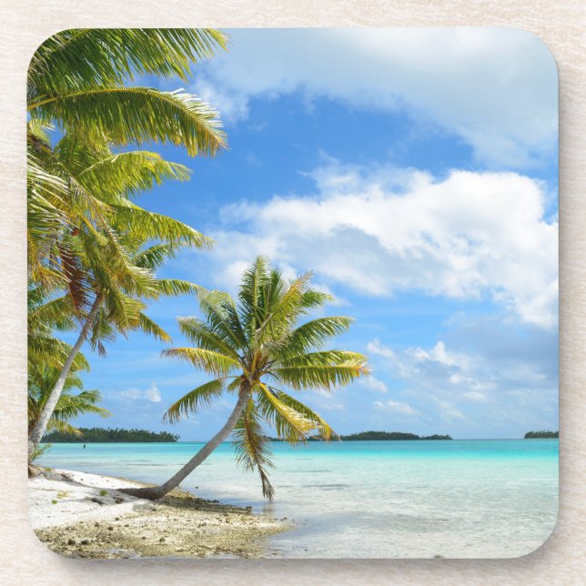 Palme-Strand-Untersetzer Untersetzer (Vorderseite)