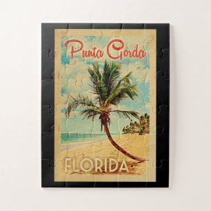 Palme-Strand-Vintage Reise Punta Gorda Florida Puzzle