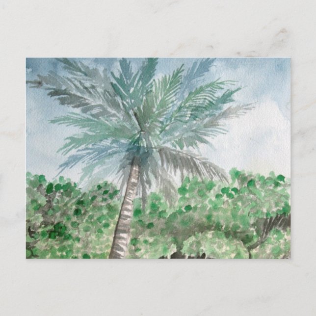 Palme-Strandkunst Postkarte (Vorderseite)