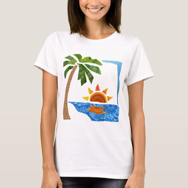Palme, Sun u. Meer T-Shirt (Vorderseite)