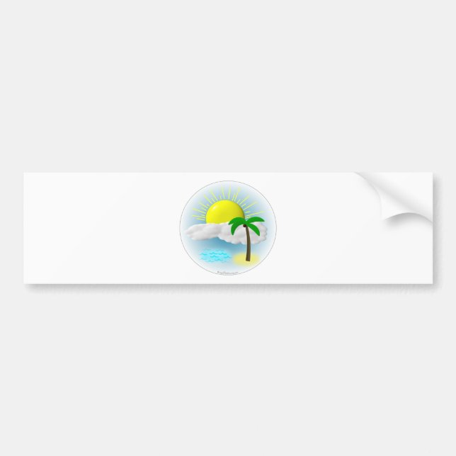Palme, Sun und Strand Autoaufkleber (Vorne)