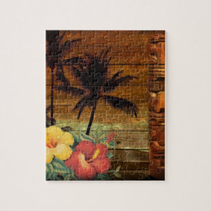 Palme-Totemtropischer BlumenHibiskus Hawaiianer Puzzle