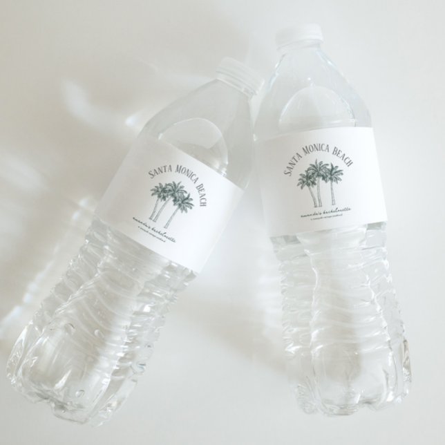 Palme Tree Bacheloretto Wasserflaschenetikett (Von Creator hochgeladen)