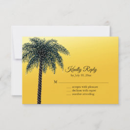 Palme Tree Golden UAWG RSVP Karte