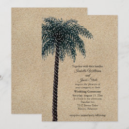 Palme Tree Hochzeit einladen Strand Sand Einladung