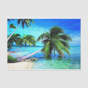 Palme-tropischer Insel-Strand Seidenpapier