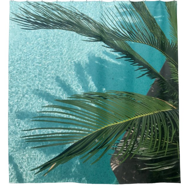 Palme über dem Wasser Duschvorhang (Vorderseite)