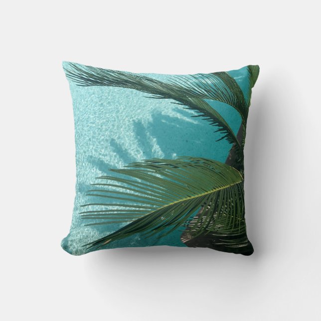 Palme über dem Wasser Kissen (Vorderseite)