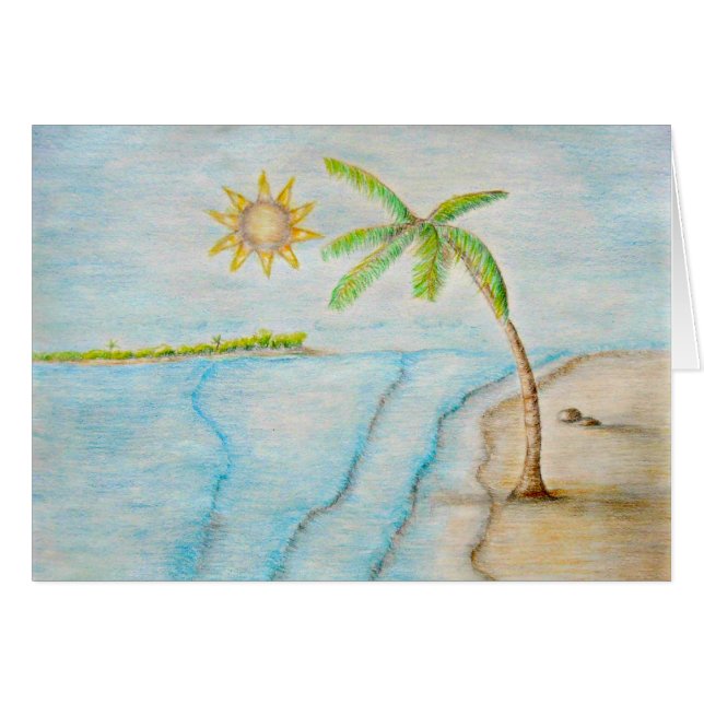 Palme und Strand (Vorderseite (Horizontal))