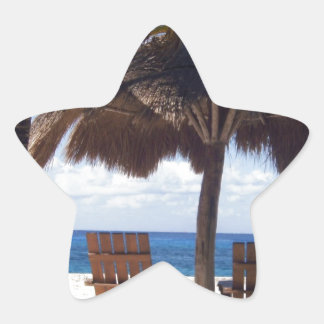 Palme-und Stühle Mexiko-Strand Stern-Aufkleber
