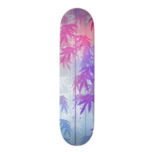 Palmemuster des hellen rosa Aquarells tropisches Skateboard