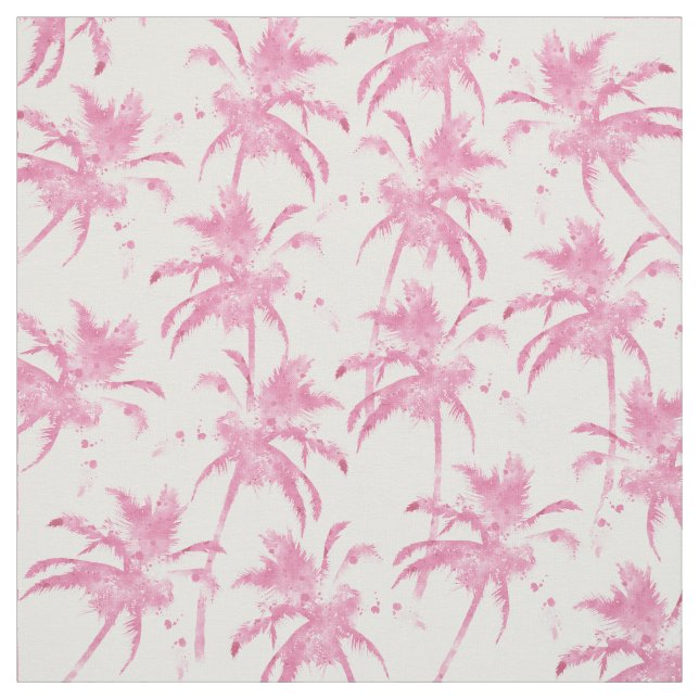 Palmemuster des rosa Aquarells modernes Stoff (Muster)