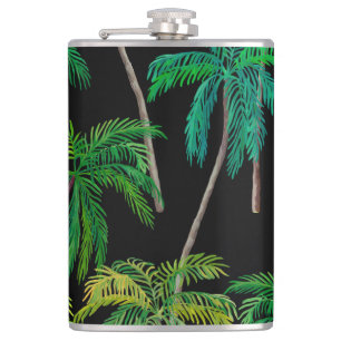 Palmen: Akryllisches Sommermuster. Flachmann