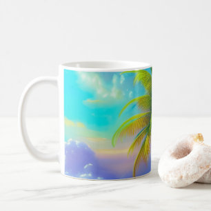 Palmen als Night Falls Tropical Kaffeetasse
