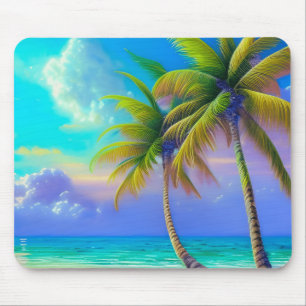 Palmen als Night Falls Tropical Mousepad