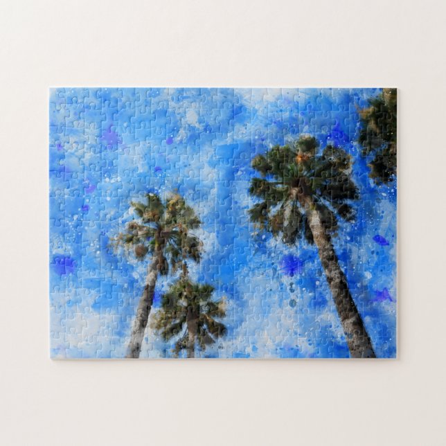 Palmen am blauen Himmel - Puzzle (Horizontal)