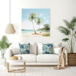 Palmen am Meer in Aquarellfarben Leinwand drucksvo<br><div class="desc">Palmen am Meer in Aquarellmalerei Canvas Print in schönen Farben an der Küste blau und grün. Diese Wandkunst aus Küstenpalmen ist ein atemberaubendes Stück der stilechten tropischen Küstenwandkunst,  das sich perfekt für jede Zuhause,  Strandtheater und Hütte am Meer eignet. Copyright © Totally Coast Alle Rechte vorbehalten 2023</div>