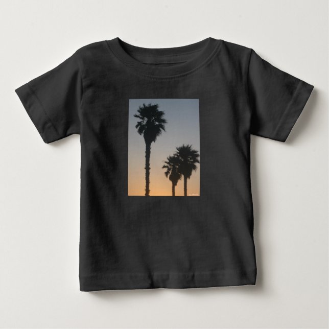 Palmen am Sonnenuntergang Baby T-shirt (Vorderseite)