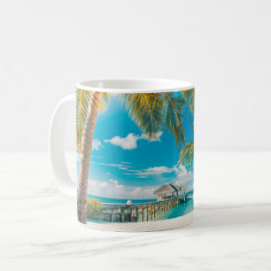 Palmen am Sonnenuntergang Kaffeetasse