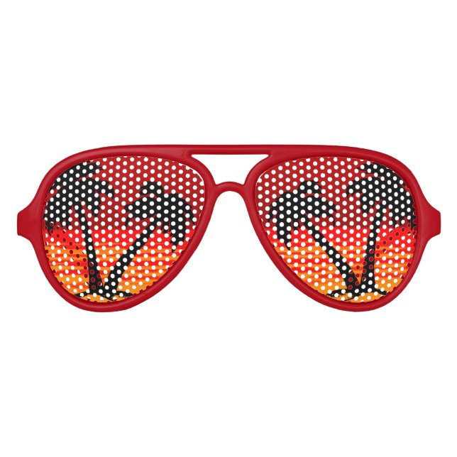 Palmen am Strand Blazing Sun Partybrille (Vorderseite)
