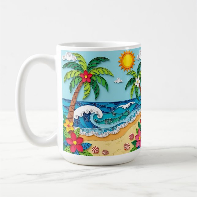 Palmen am Strand  Kaffeetasse (Links)