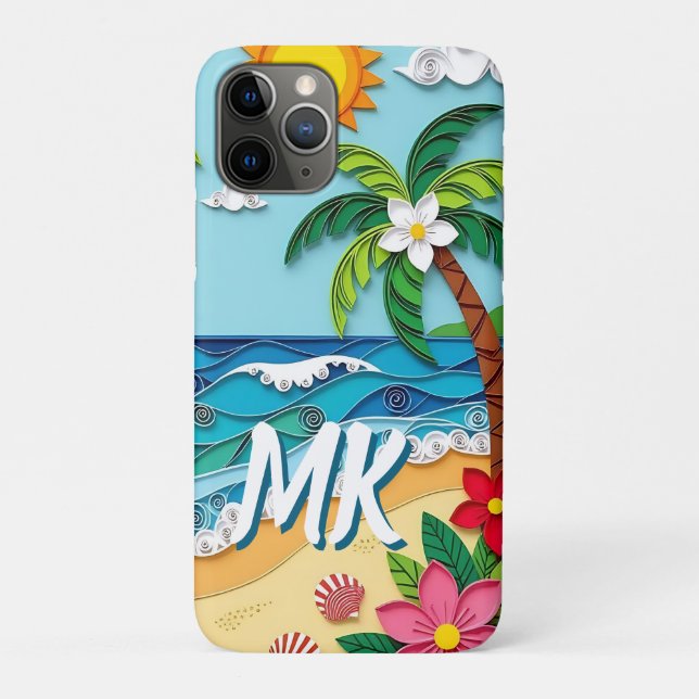 Palmen am Strand Personalisiert Case-Mate iPhone Hülle (Rückseite)