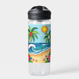 Palmen am Strand Trinkflasche