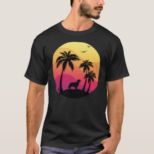 Palmen am Strand und Goldener Retriever T-Shirt
