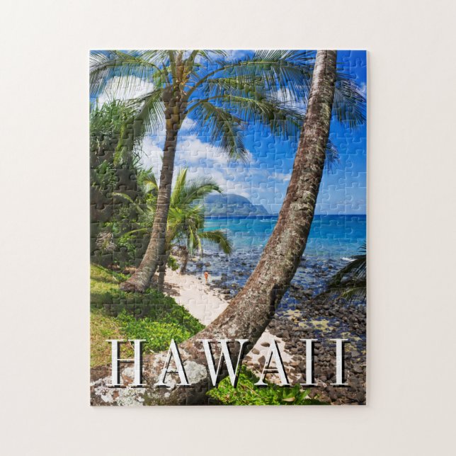 Palmen am Strand von Hideaways Puzzle (Vertikal)