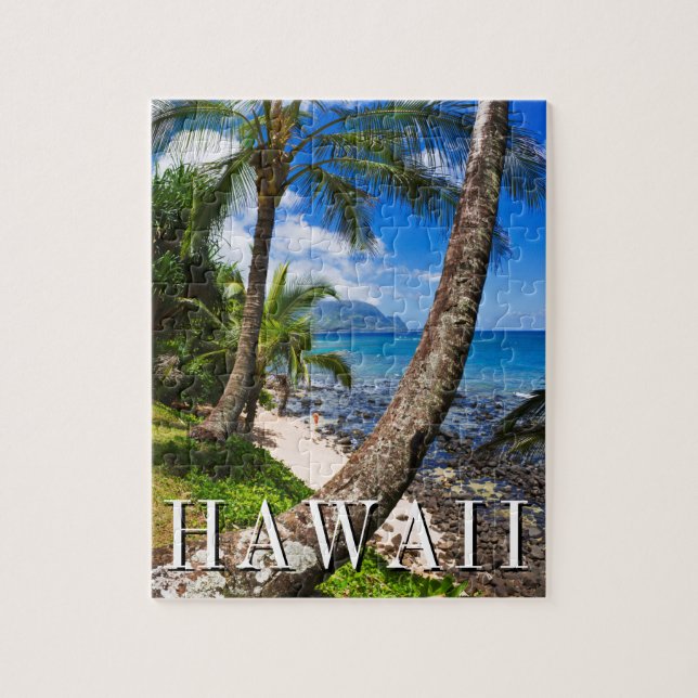 Palmen am Strand von Hideaways Puzzle (Vertikal)
