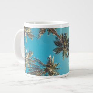 Palmen am tropischen Strand Vintage Jumbo-Tasse