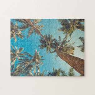 Palmen am tropischen Strand Vintage Puzzle