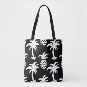 Palmen, Ananas, monochrome Muster.