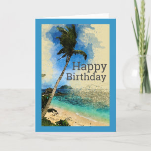 Palmen auf der Beach Birthday Card Dankeskarte