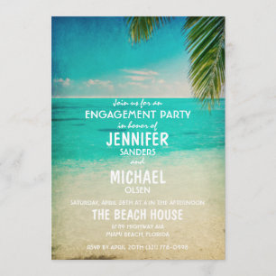 Palmen auf der Beach Engagement Party Einladung