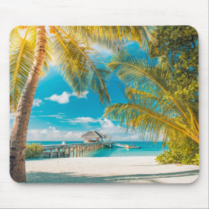 Palmen auf einem schönen Sonnenuntergang Mousepad