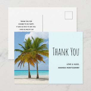 Palmen auf einem tropischen Strand Danke Postkarte