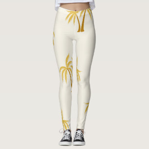 Palmen aus Gold: Tropisches Textil. Leggings