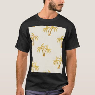 Palmen aus Gold: Tropisches Textil. T-Shirt
