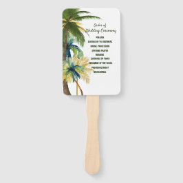 Palmen, Beach Watercolor Hochzeitsfans Fächer