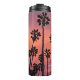 Palmen bei Sonnenuntergang individuelle Name tumbl Thermosbecher