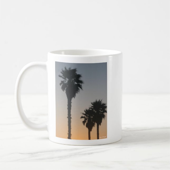 Palmen bei Sonnenuntergang Kaffeetasse (Links)