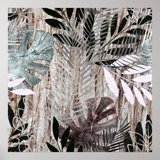Palmen, Blätter, tropisch, botanisch Poster (Vorne)