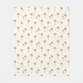 Palmen Boho Küsten-Farmhaus Beige und Tan Fleecedecke
