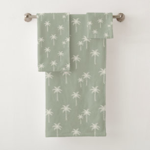 Palmen Boho-Küstliches Landhaus Stil gedämpftes Sa Badhandtuch Set